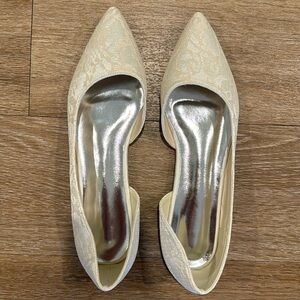 Cream lace bridal flats